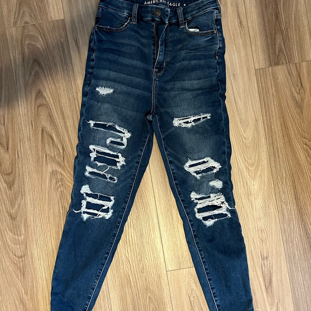 American Eagle “Repaired” Curvy highest rise jegging